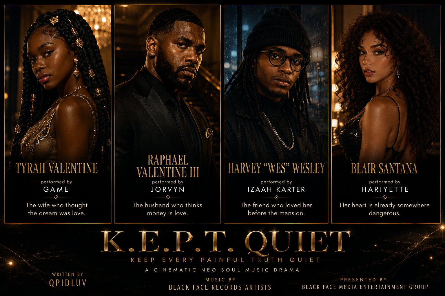 K.E.P.T. Quiet Cast — Tyrah Valentine, Raphael Valentine III, Harvey Wesley, Blair Santana
